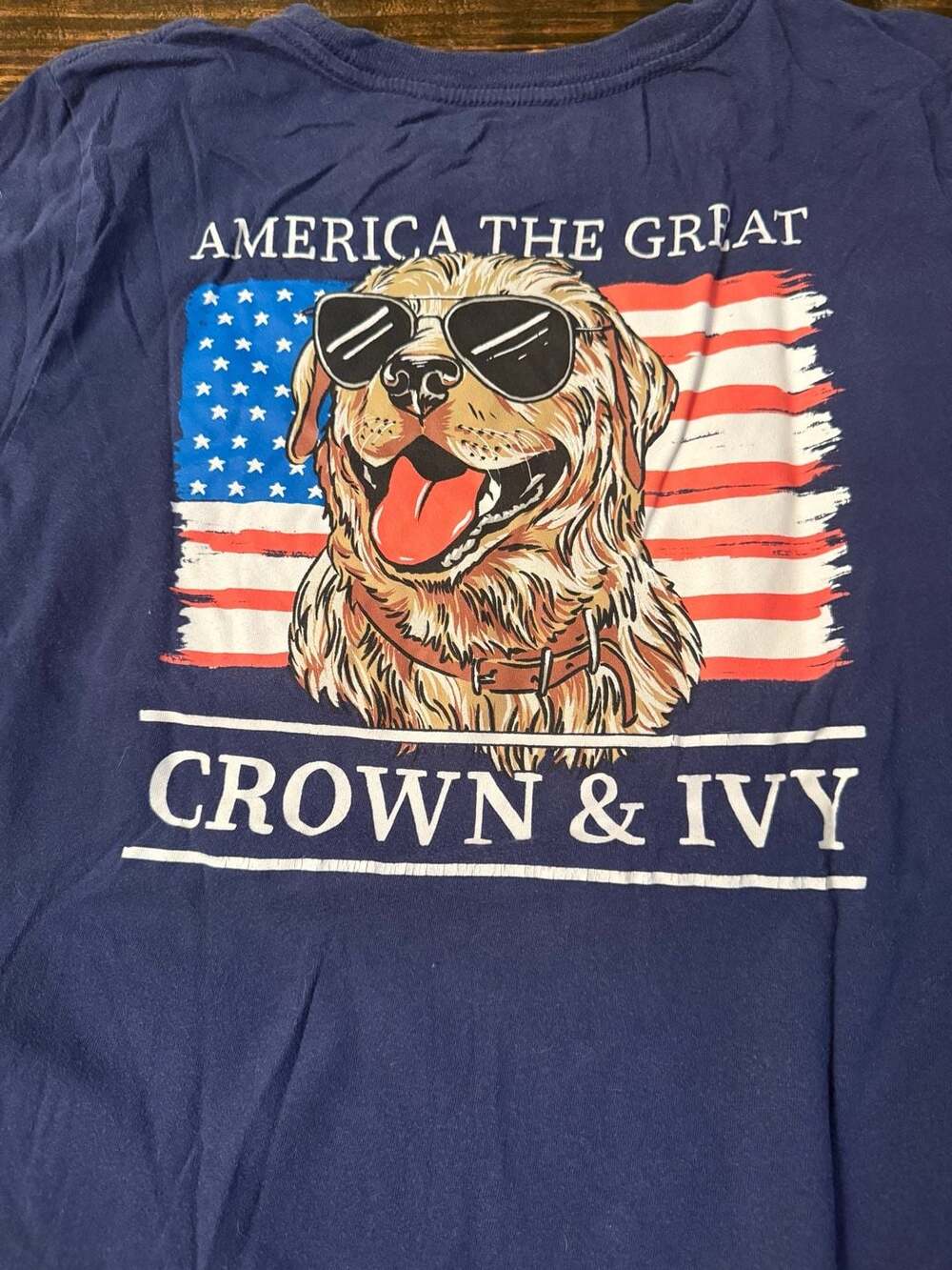 Crown & Ivy Kids America The Great Golden Retriever Sunglasses Graphic T-Shirt